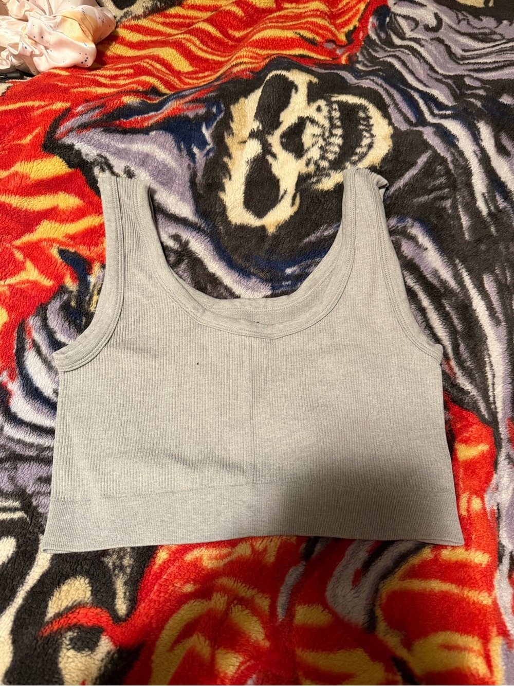 Ambiance Light Gray Ribbed Crop Tank